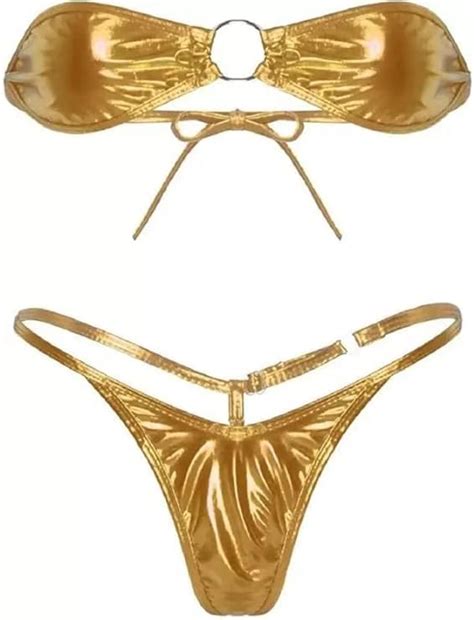 Buy Rahul Enterprises Women S Faux Leather Drawstring G String Bra Panty Bikni Lingerie Set