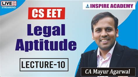 CSEET Legal Aptitudel Live Lecture 10 CA Mayur Agarwal YouTube