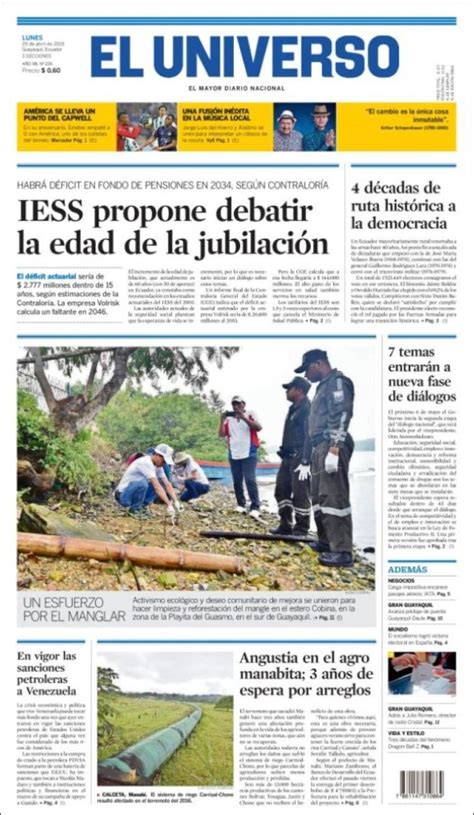 periódico el universo ecuador ecuador periódicos de ecuador edición de lunes 29 de abril