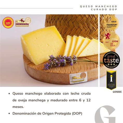 Queso Manchego Curado Dop G Aprox Etiqueta Roja Goure