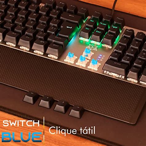 Teclado Gamer Mecânico PC Computador Adamantiun Karambit Switch Azul