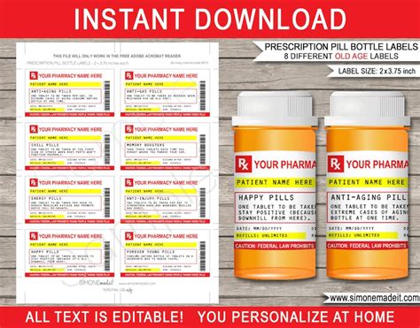 Editable Walgreens Prescription Label Template