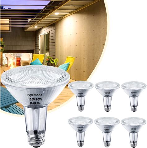 Amazon Ivyemons PAR30 Long Neck Halogen 60W 120V 6 Pack PAR30