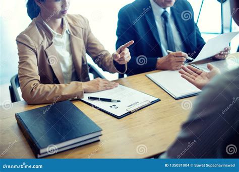 Job Interview For New Staff In The Office Room Stock Photo Image Of