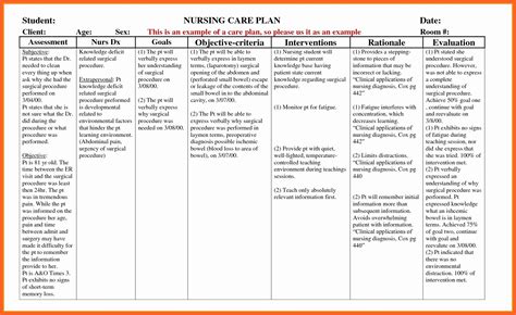 Nursing Teaching Plan Examples Elegant Example Care Plan Template For