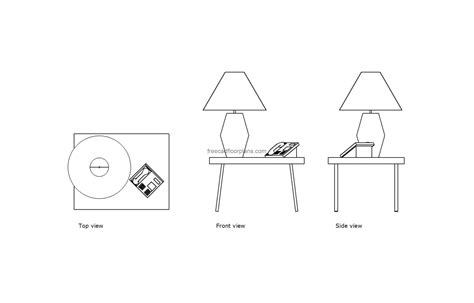 Table Lamp With Phone, AutoCAD Block - Free Cad Floor Plans