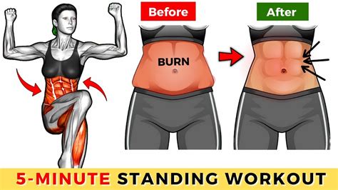 Min Standing Abs Workout Lose Upper Belly And Lower Belly Fat In