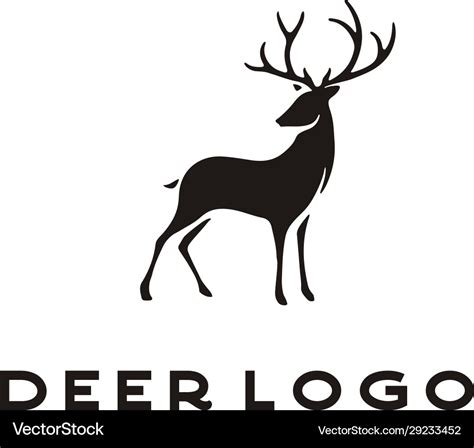 Antler Deer Buck Stag Reindeer Silhouette Logo Vector Image