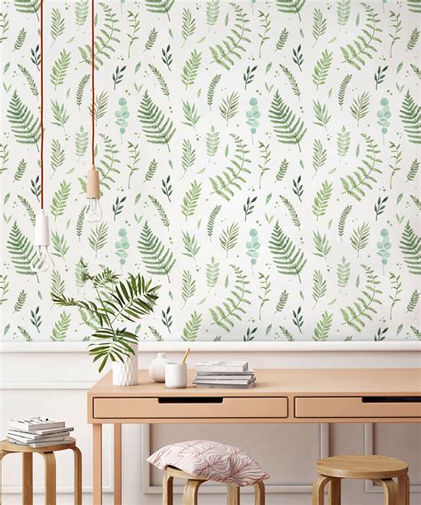 Papel Pintado Autoadhesivo Vin Lico Sin Pvc Floral Eucalyptus Green