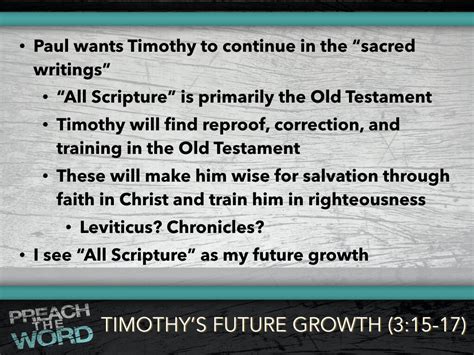 Preach The Word 2 Timothy 310 45 — Saraland Christians