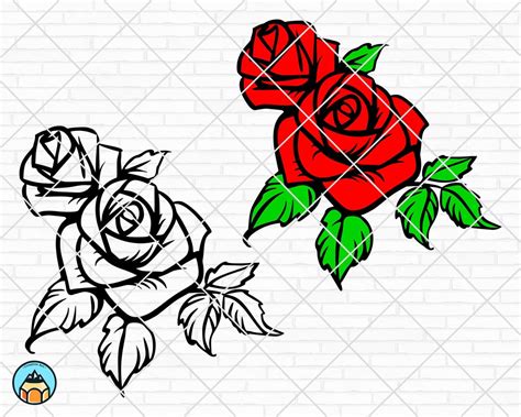 Rose Flowers Svg, Rose Svg, Flowers Svg, Rose Cut Files, Rose Clip Art ...