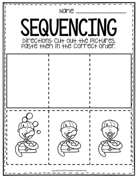 3 Step Sequencing Worksheets The Keeper Of The Memories