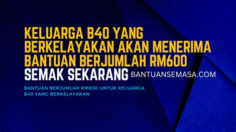 Keluarga B Yang Berkelayakan Akan Menerima Bantuan Berjumlah Rm