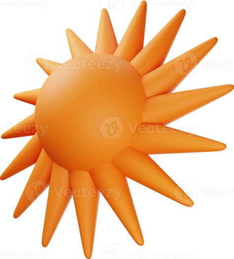 Orange Sun 3d Illustration 14019595 Png