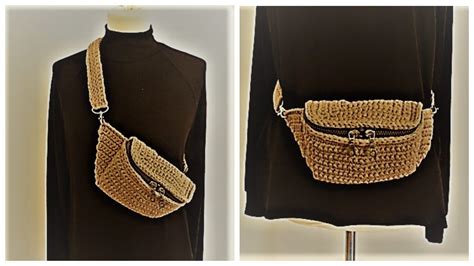 СТИЛЬНАЯ ПОЯСНАЯ СУМКА КРЮЧКОМ ИЗ ЛЕНТОЧНОЙ ПРЯЖИ. crochet bag ...