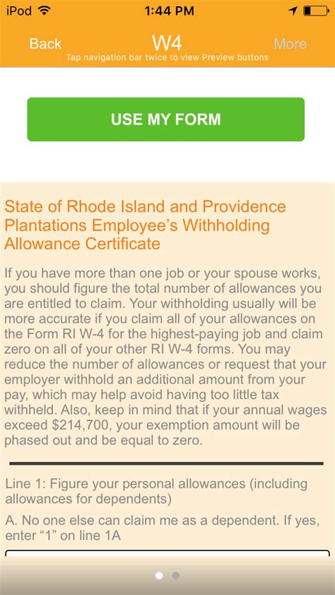 Rhode Island W 4 App