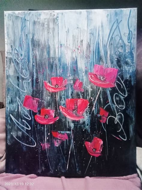 Blumen Blumen Leinwand Acrylmalerei Abstrakt Von Kuenstlerdach