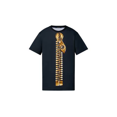 Metallic Zipper Print T Shirt Men Obsoletes Do Not Touch Louis Vuitton