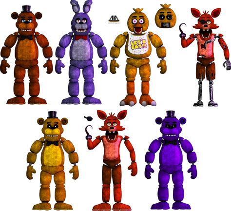 2d Fnaf 1 Animatronics By Terbonner On Deviantart