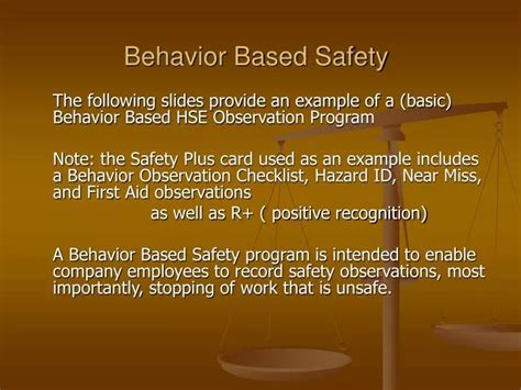 Ppt Behavior Based Safety Powerpoint Presentation Free Download Id