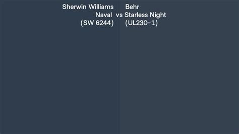 Sherwin Williams Naval SW 6244 Vs Behr Starless Night UL230 1 Side