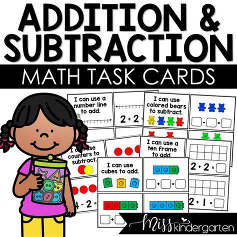 Addition And Subtraction Task Cards Miss Kindergarten