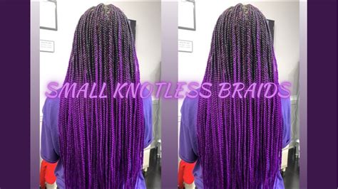 Purple OmbrÉ Knotless Box Braids On Natural Hair Amazon Braiding Hair Youtube