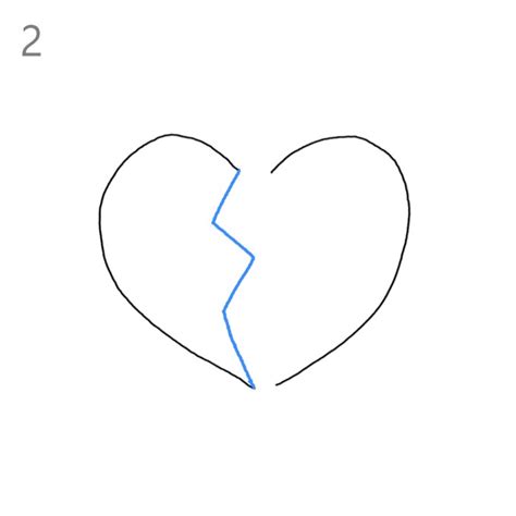 How to Draw a Broken Heart - Step by Step Easy Drawing Guides - Drawing ...