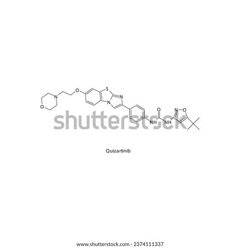 Quizartinib Flat Skeletal Molecular Structure Tyrosine Stock Vector