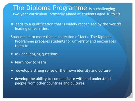Ppt International Baccalaureate Programme Powerpoint Presentation