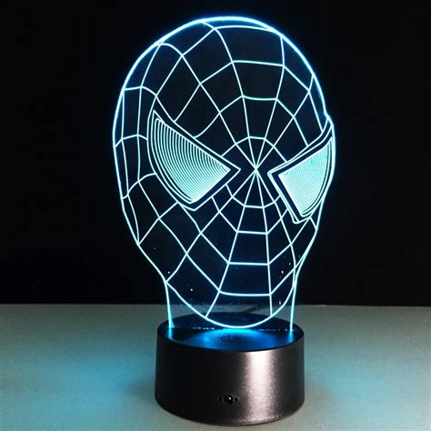 3d Marvel Spiderman Superhero Night Light 7 Color Changing Table Lamp