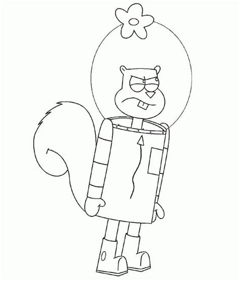 Sandy Cheeks from SpongeBob SquarePants Coloring Page - Free Printable ...