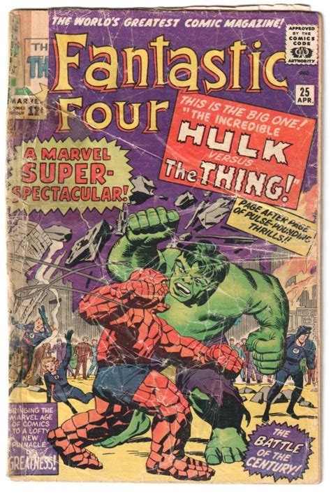 Fantastic Four 25 1964 Hulk Vs Thing Comic Books Silver Age