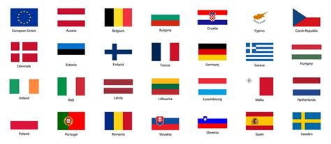 Premium Vector | European Union countries Set of EU flags Original ...