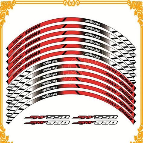 12 X Thick Edge Outer Rim Sticker Stripe Wheel Decals FIT ALL Aprilia