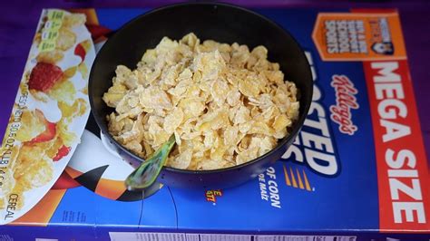 MEGA SIZE Kellogg S Frosted Flakes ASMR Eating Sounds YouTube