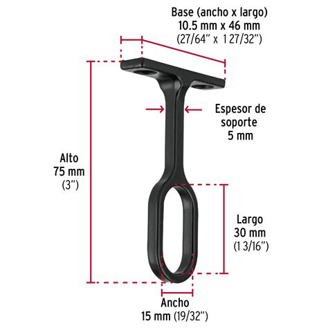 Soporte Negro Para Tubo Ovalado De Closet Hermex Tubos Bridas Y