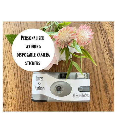 Custom Disposable Camera Sticker Wedding Table Favours Personalised Hen ...