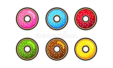 Donut Colorido Aislado En Fondo Blanco Ilustraci N Del Vector