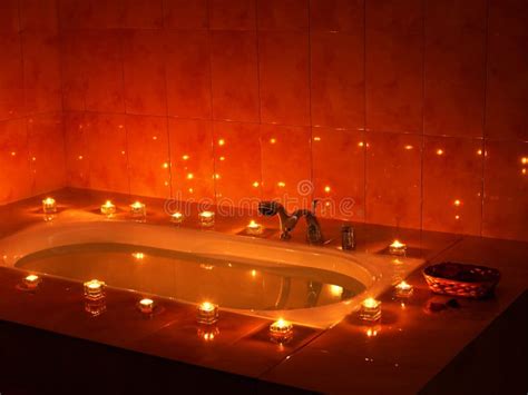 Jacuzzi Hot Tub Spa Bath Flowers Candles Stock Photo - Image of feel ...