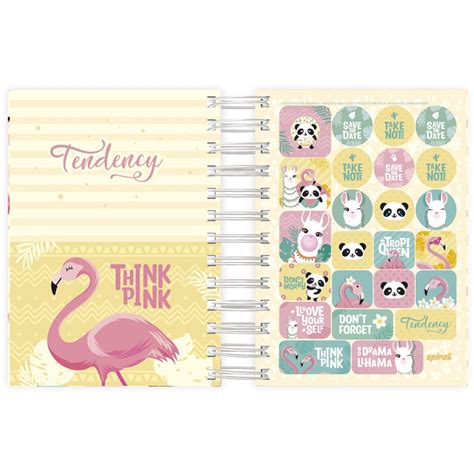 Agenda Di Ria Mini Panda Folhas Spiral Ten Pt Un