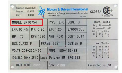 How To Read The Nameplate Of A Motor Inst Tools