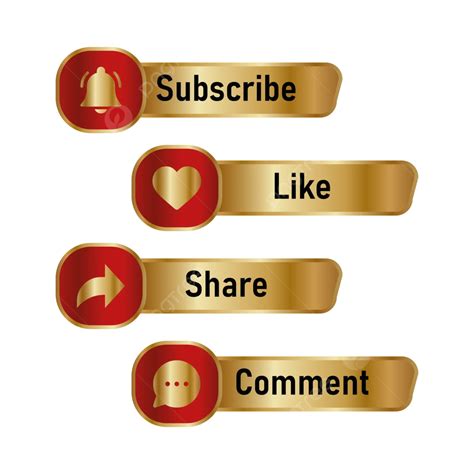 Like Share Subscribe Tag Set Vector Like Share Subscribe Button Like