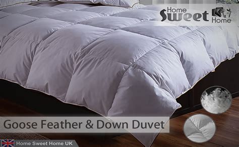 Home Sweet Home Uk Luxury White Goose Feather And Down 13 5 Tog Duvet Anti Dust Mite 100 Cotton