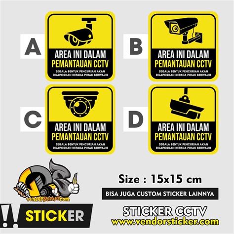 Jual Sticker Area Dalam Pengawasan Cctv Safety Sign Warning Shopee