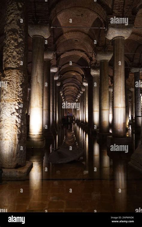 Istanbul Turkiye September Inside Of Basilica Cistern In