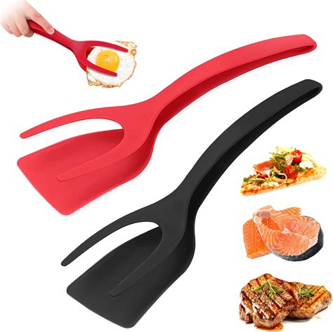 2 In 1 Tongs Grip And Flip Spatula Fried Egg Spatula