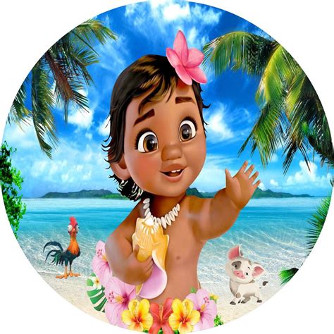 PAINEL DE FESTA EM LONA MOANA BABY 1 50 X 1 50 Elo7 Produtos