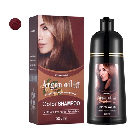 Nghnuifg Natural 3 In One Hair Color And Care Shampoo Oil Brown Quick Dyeing Fade Hair Formula