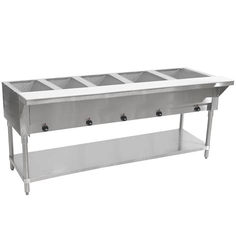 Advance Tabco SW E Five Pan Electric Hot Food Table With Undershelf Sealed Well